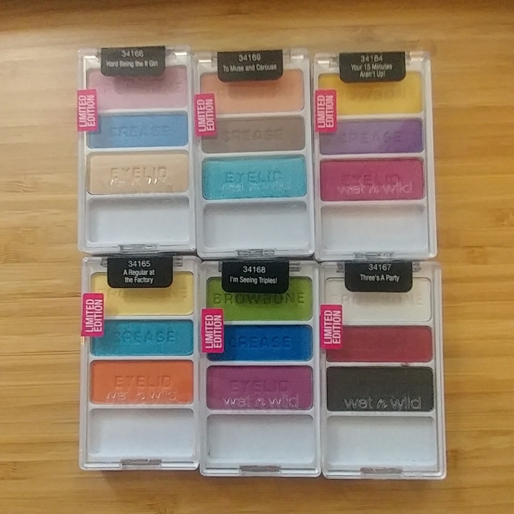 6 limited edition wet n wild palettes